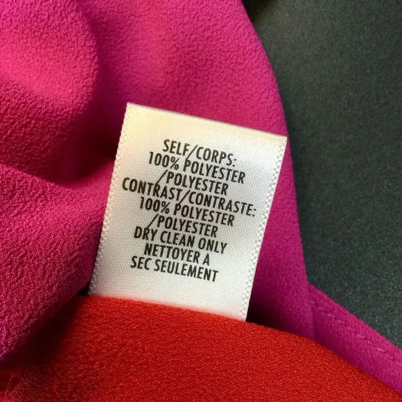 Bailey 44 Womens Hot Pink Red Colorblock V-Neck Nina Tie Wrap Top Blouse Medium - Picture 9 of 11